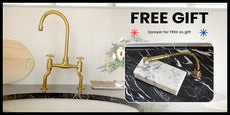 Unlacquered Brass Kitchen Bridge Faucet