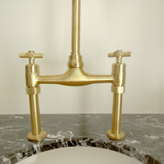 Unlacquered Brass Kitchen Bridge Faucet