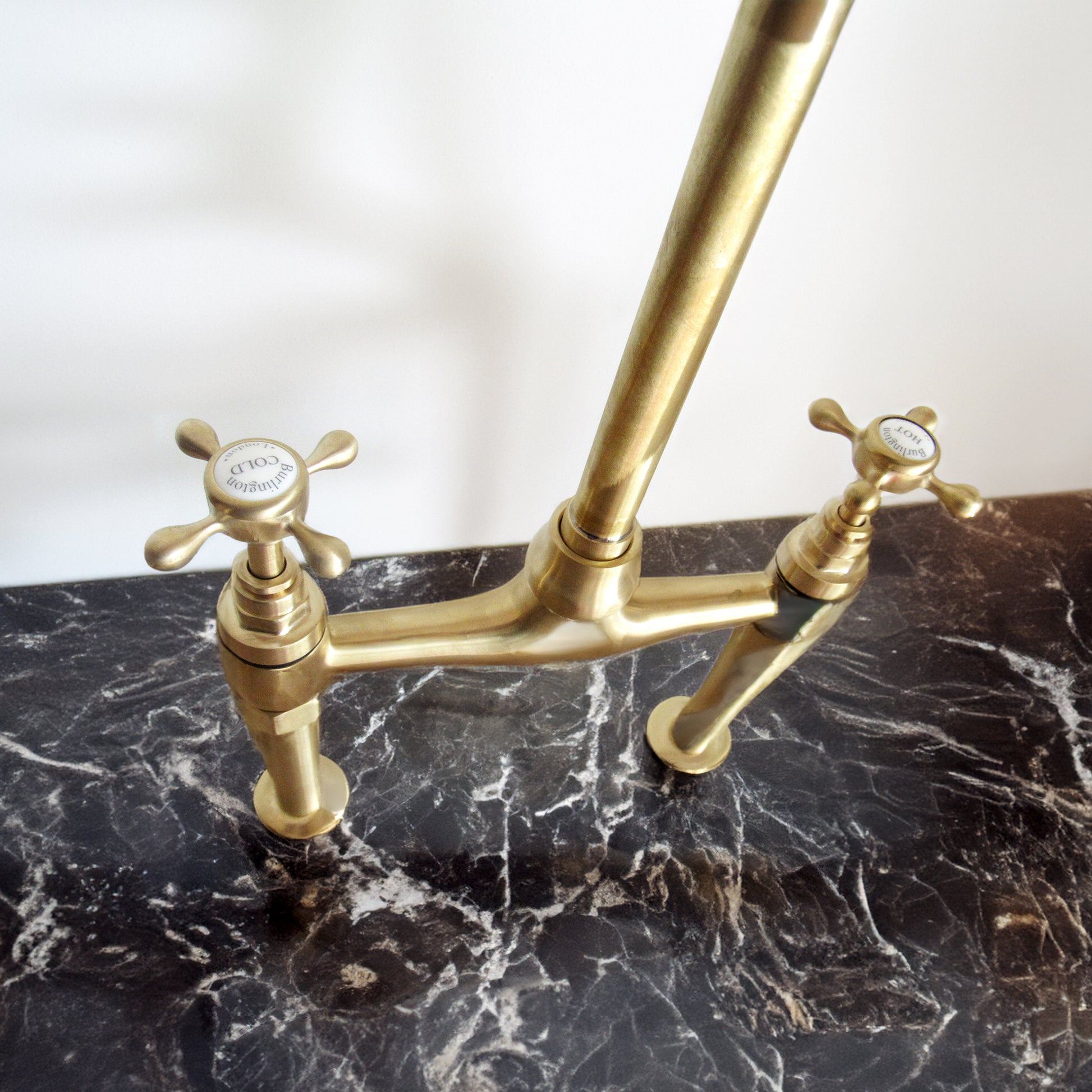 Unlacquered Brass Kitchen Bridge Faucet