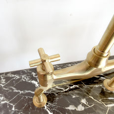 Unlacquered Brass Kitchen Bridge Faucet