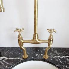 Unlacquered Brass Kitchen Bridge Faucet