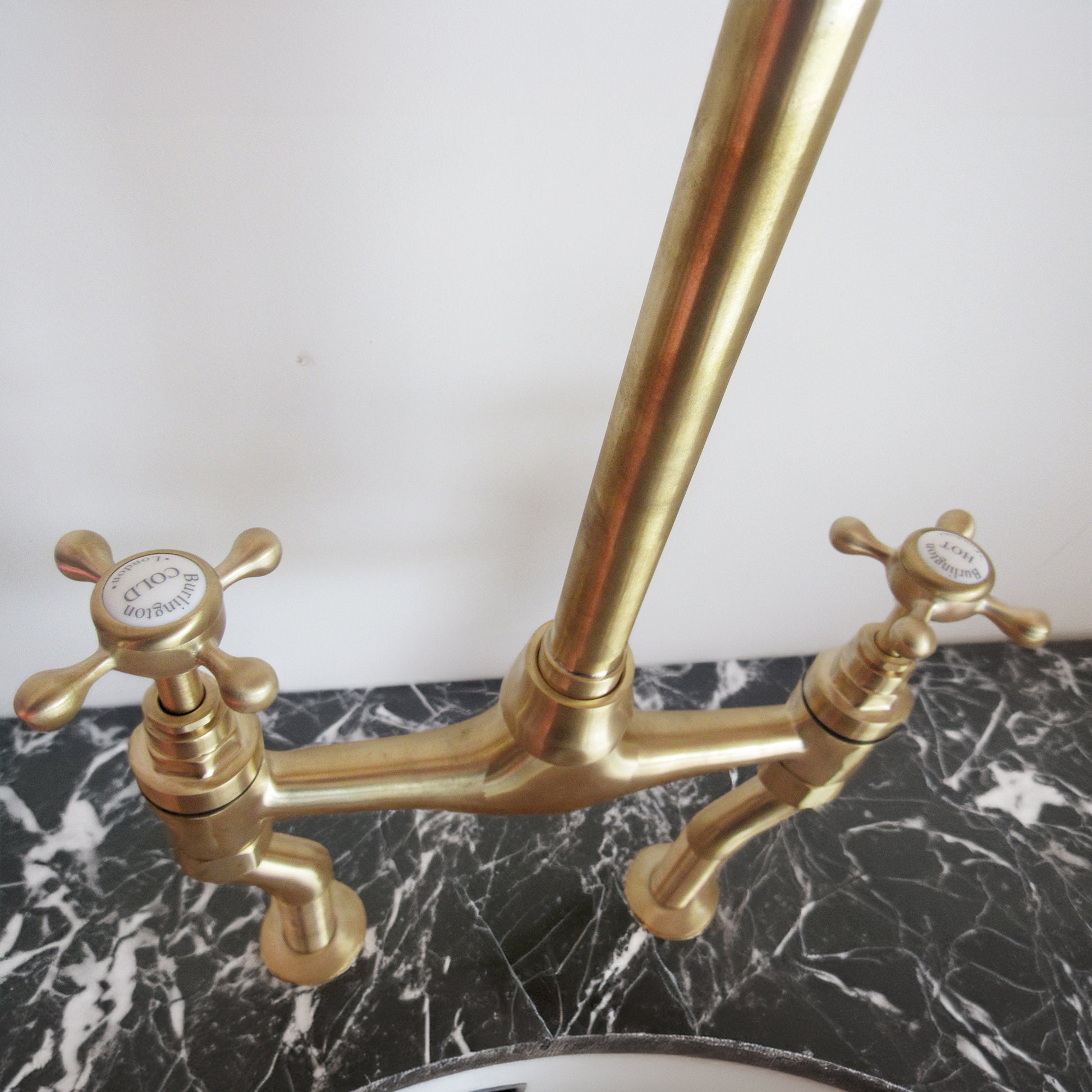 Unlacquered Brass Kitchen Bridge Faucet