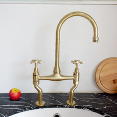 Unlacquered Brass Kitchen Bridge Faucet