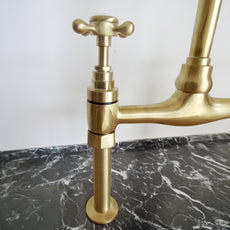 Unlacquered Brass Kitchen Bridge Faucet