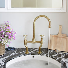 Unlacquered Brass Kitchen Bridge Faucet