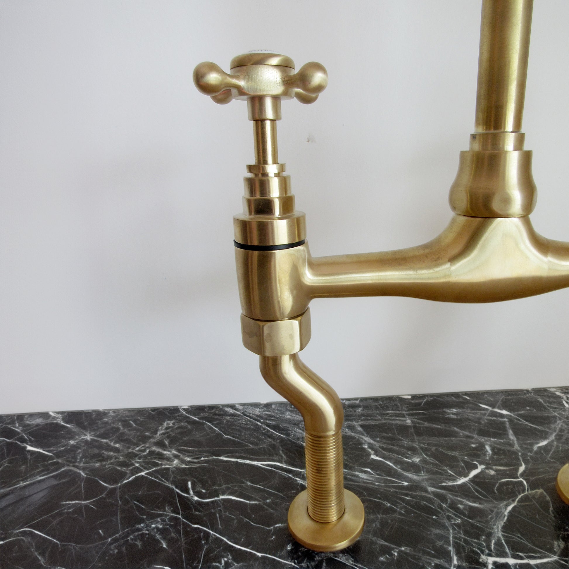 Unlacquered Brass Kitchen Bridge Faucet