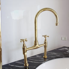 Unlacquered Brass Kitchen Bridge Faucet