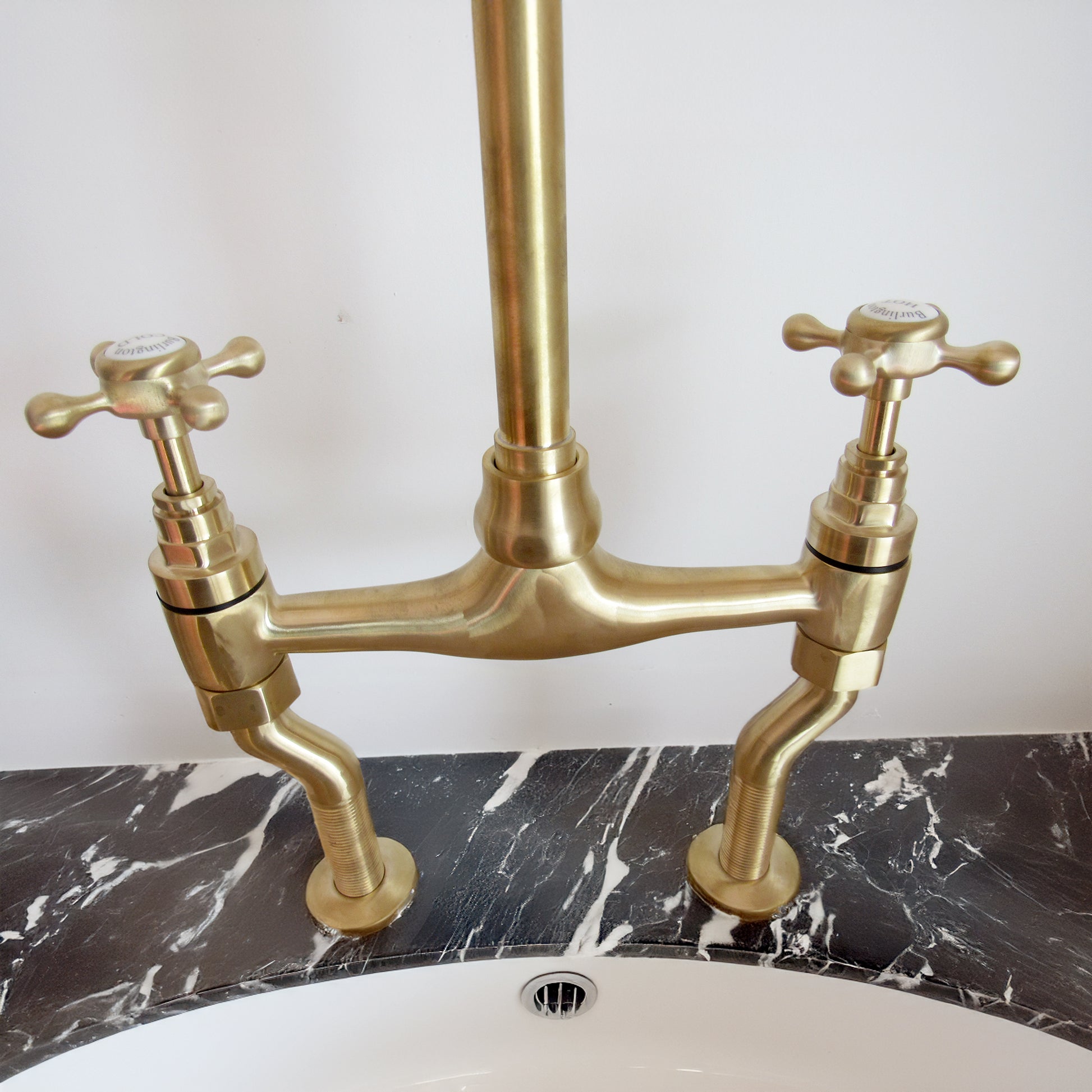 Unlacquered Brass Kitchen Bridge Faucet