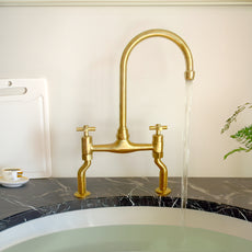 Unlacquered Brass Kitchen Bridge Faucet