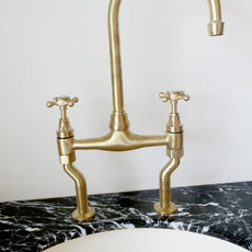 Unlacquered Brass Kitchen Bridge Faucet