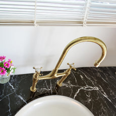 Unlacquered Brass Kitchen Bridge Faucet